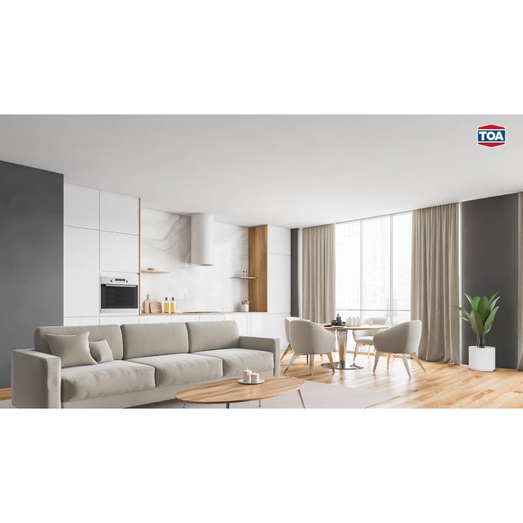 TOA โฟร์ซีซั่นส์ สำหรับทาฝ้าเพดาน 3.7 ลิตร A7000 / A8000 สีทาฝ้า 4 Seasons สีทาเพดาน สีควันบุหรี่ สีขาว รูปที่ 5
