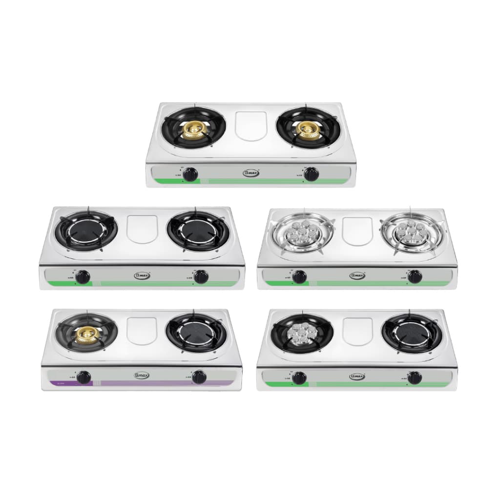 Gmax เตาแก๊สตั้งโต๊ะ 2 หัว / 3 หัว Gas Stove หัวคู่ รุ่น GL-Series หน้าสแตนเลส เตาแก๊สตั้งโต๊ะ รูปที่ 3