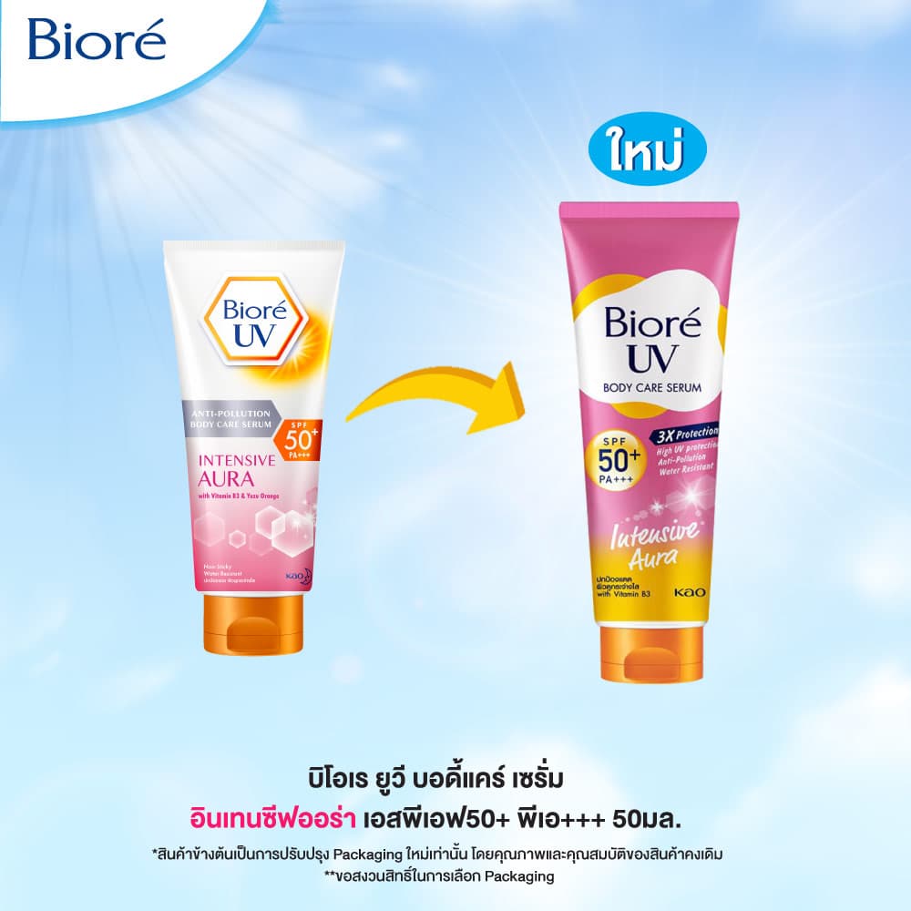 บิโอเร ยูวี บอดี้แคร์เซรั่ม 50มล Biore UV Anti-Pollution Body Care Serum Intensive Aura SPF50+ PA+++ 50 ml. รูปที่ 2