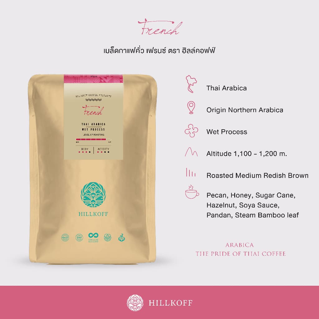 Hillkoff : เมล็ดกาแฟคั่ว อาราบิก้า คั่วเข้ม ฮิลล์คอฟฟ์ Arabica 100% ขนาด 500 g 8 ถุง กาแฟ อราบิก้า เมล็ดกาแฟ รูปที่ 3