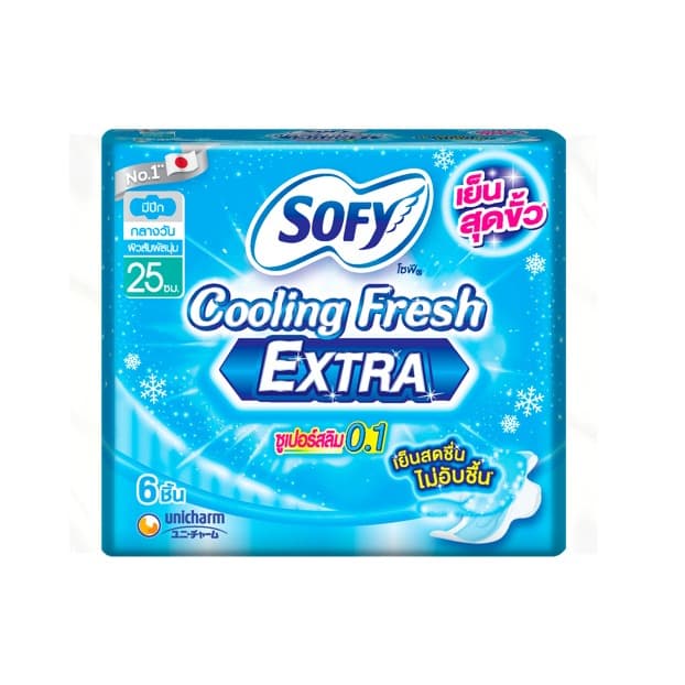 SOFY - Cooling Fresh Extra Day Super Slim 0.1 Wing 25 cm. ผ้าอนามัย รูปที่ 2