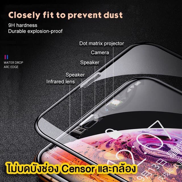 ฟิล์มกระจก สำหรับ iPhone แบบเต็มจอ 9Dของแท้ ทุกรุ่น 17 Air 15 14 16 pro max 13 12 ProMax 11 16Plus/XS Max/XR/8/7/6 plus รูปที่ 5