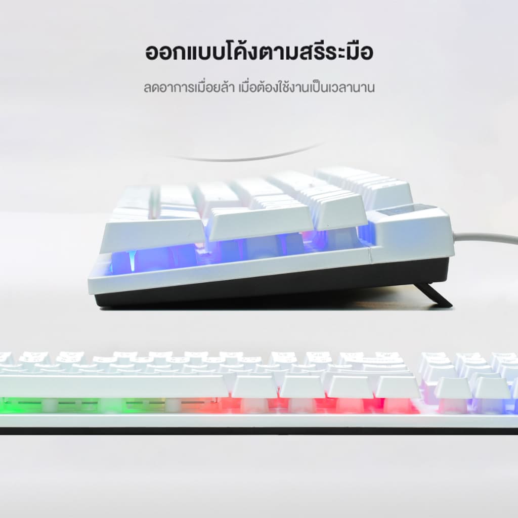 IWACHI K5 คีย์บอร์ดไฟ RGB แสงไฟสี/แสงไฟขาว คีย์บอร์ดเกมมิ่งมีสาย แป้นพิมพ์ภาษาไทย เสียงเบา เซตคีย์บอร์ด+เมาส์ รูปที่ 4
