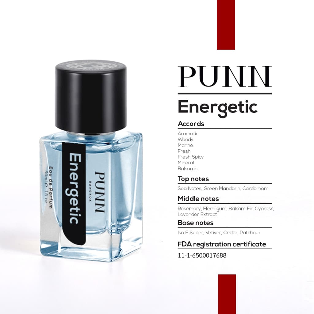 PUNN, Energetic น้ำหอมผู้ชายและผู้หญิง ความสดชื่น ที่ไร้ความกังวล ปลุกเอนเนอร์จีในตัวคุณ รูปที่ 4