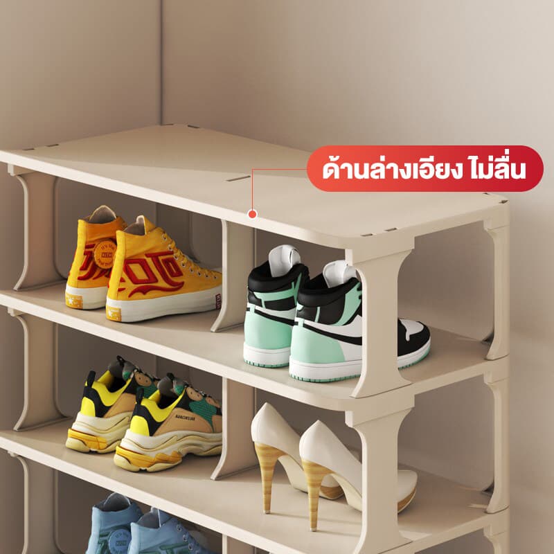 S-Airice ชั้นวางรองเท้า 3/4/5ชั้น แถวคู่ เด็ก ผู้ใหญ่ ที่วาง มินอมอล มีล้อ รูปที่ 4