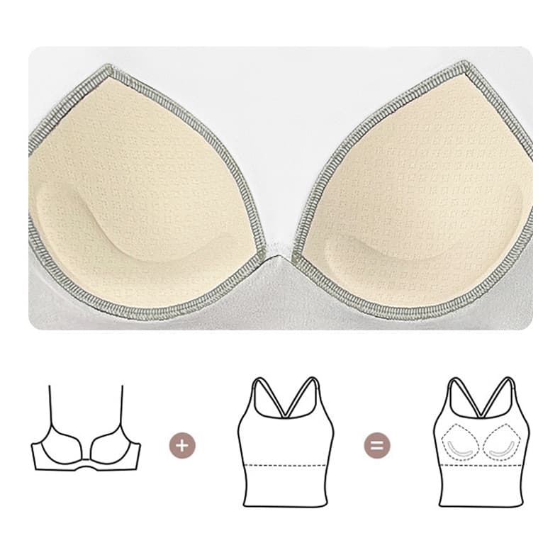 mvp sport ยกทรงสำหรับสตรี Sport Bra ออกกำลังกาย เสื้อบราโยคะ สปอร์บราสายไขว้หลัง แผ่นรองหน้าอกคงที่ในตัว รูปที่ 2