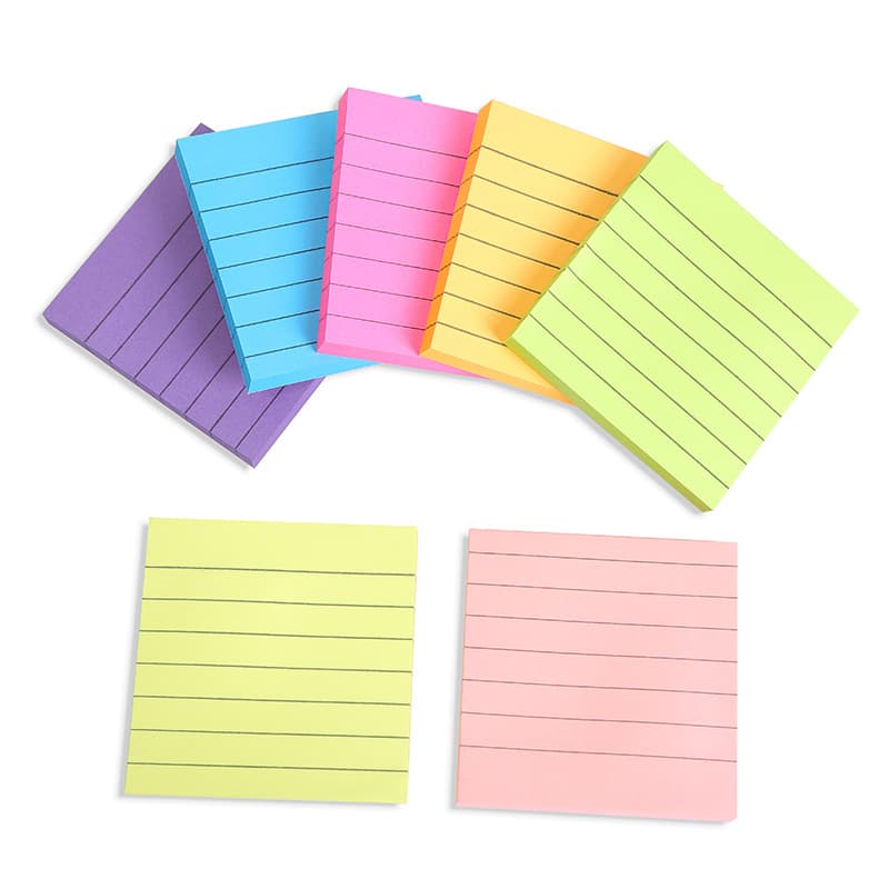 กระดาษโน๊ต สีสะท้อนแสง มีเส้น แบบมีกาวด้านหลัง ขนาด 7.6x7.6 ซม. จำนวน 100 แผ่น ใช้สำหรับเขียนข้อความ รูปที่ 4