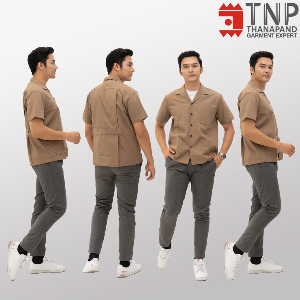 เสื้อช็อป แขนสั้น ทรงมาตราฐาน เนื้อผ้าอย่างดี มีให้เลือกหลายสี รหัส : F325 TNP-Thanapand รูปที่ 4