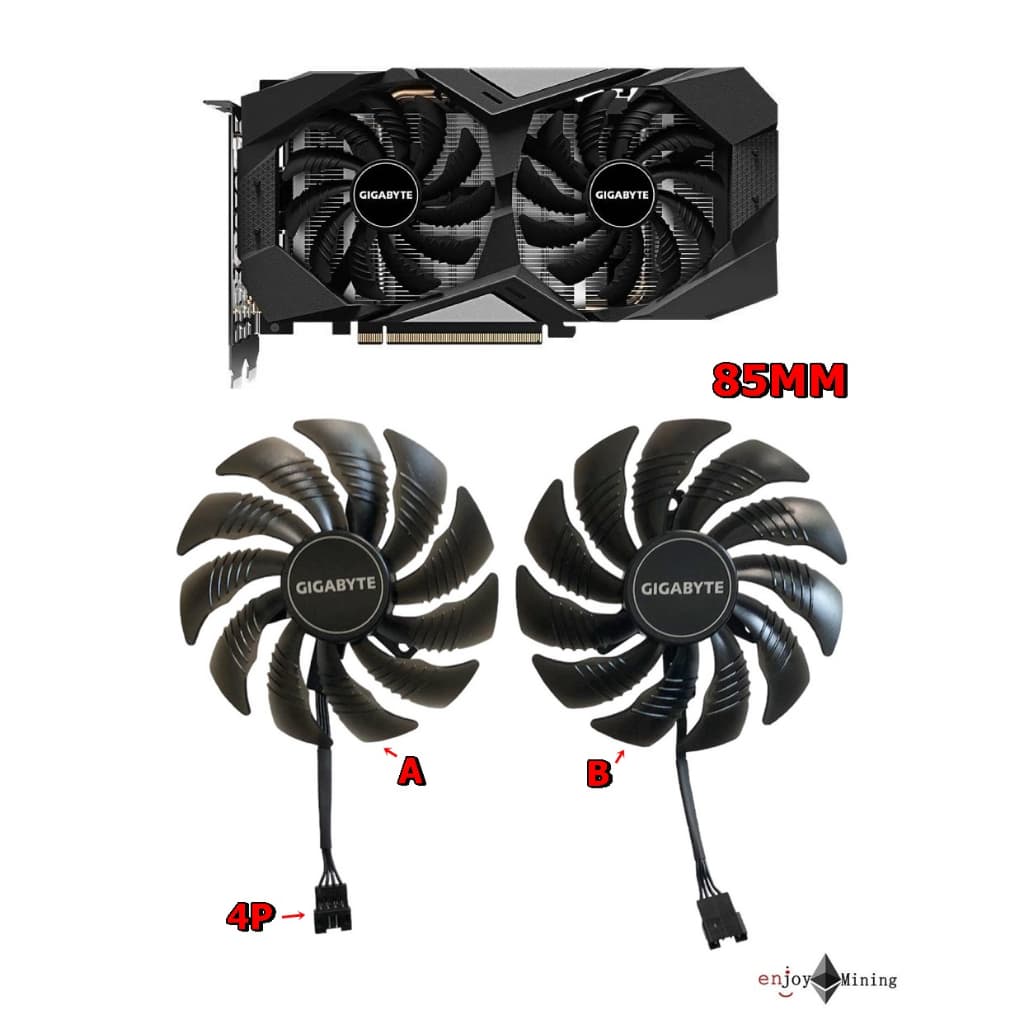 พัดลมการ์ดจอ GIGABYTE RTX 2060 GTX1650 1660 1660s 1660Ti  (T129215SU) (85mm.)