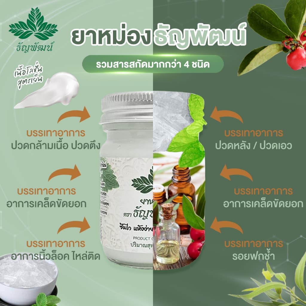 ธัญพัฒน์ ครีมคลายเส้น เนื้อโลชั่น สูตรเย็น แห้งง่าย ซึมไว จัดส่งเร็ว รูปที่ 7