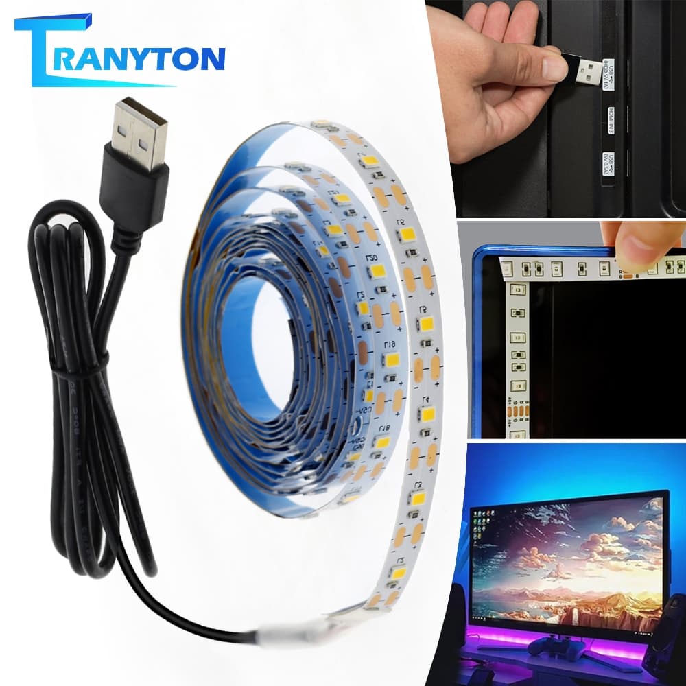 USB หลายสี ไฟเส้น LED 2835 5V นำไฟตกแต่ง ไฟปีใหม่ ไฟเส้นสายยาว ไฟติดห้อง ยืดหยุ่น เปลี่ยนฟรี มี 9 สี ให้เหลือก 5M/ 10M รูปที่ 1