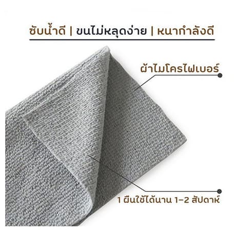 ผ้าเช็ดโต๊ะไมโครไฟเบอร์ ผ้าไมโครไฟเบอร์ 20ชิ้น ต่อกล่อง ขนาด 22*22 สำหรับเช็ดจาน เช็ดโต๊ะ 3สี จากไทย รูปที่ 3