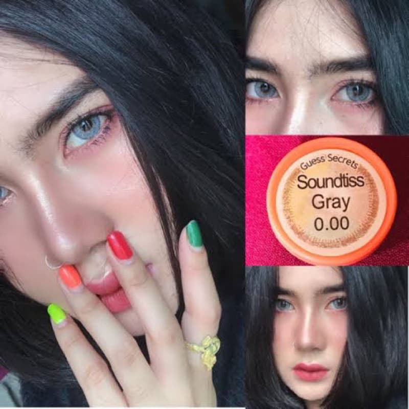 คอนแทคเลนส์ Soundtiss Gray - Gaezz Secret สีเทาขนาดตาโต มีสายตาถึง -7.00 รูปที่ 2