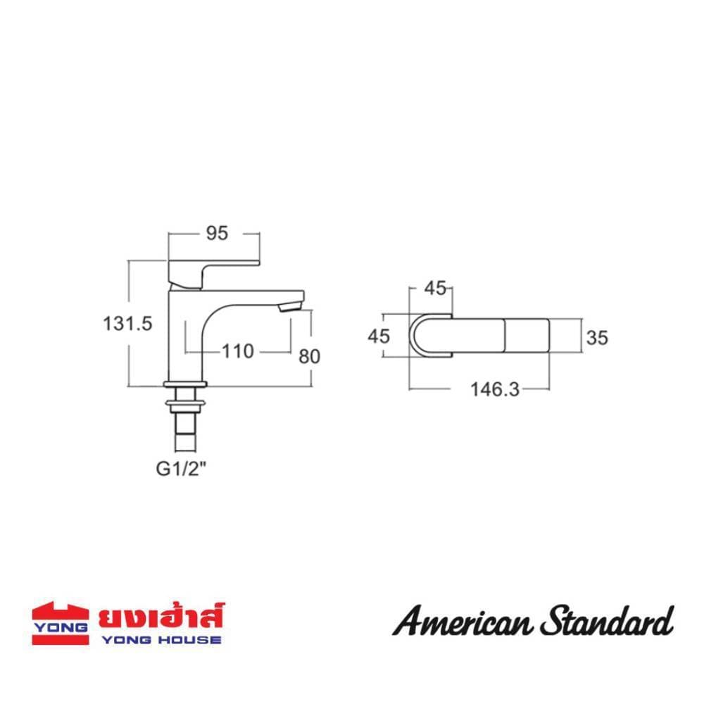 American Standard ก๊อกน้ำเย็นอ่างล้างหน้า รุ่น LOFT A-J57-10 ก๊อกน้ำเย็น ก๊อกอ่างล้างหน้า รูปที่ 4