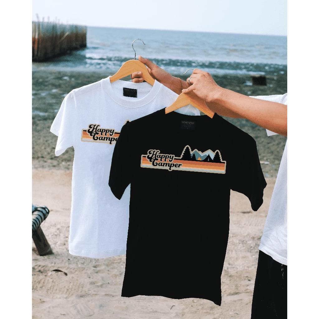 เสื้อยืด HAPPY CAMPER - ผ้า Cotton100% รูปที่ 1