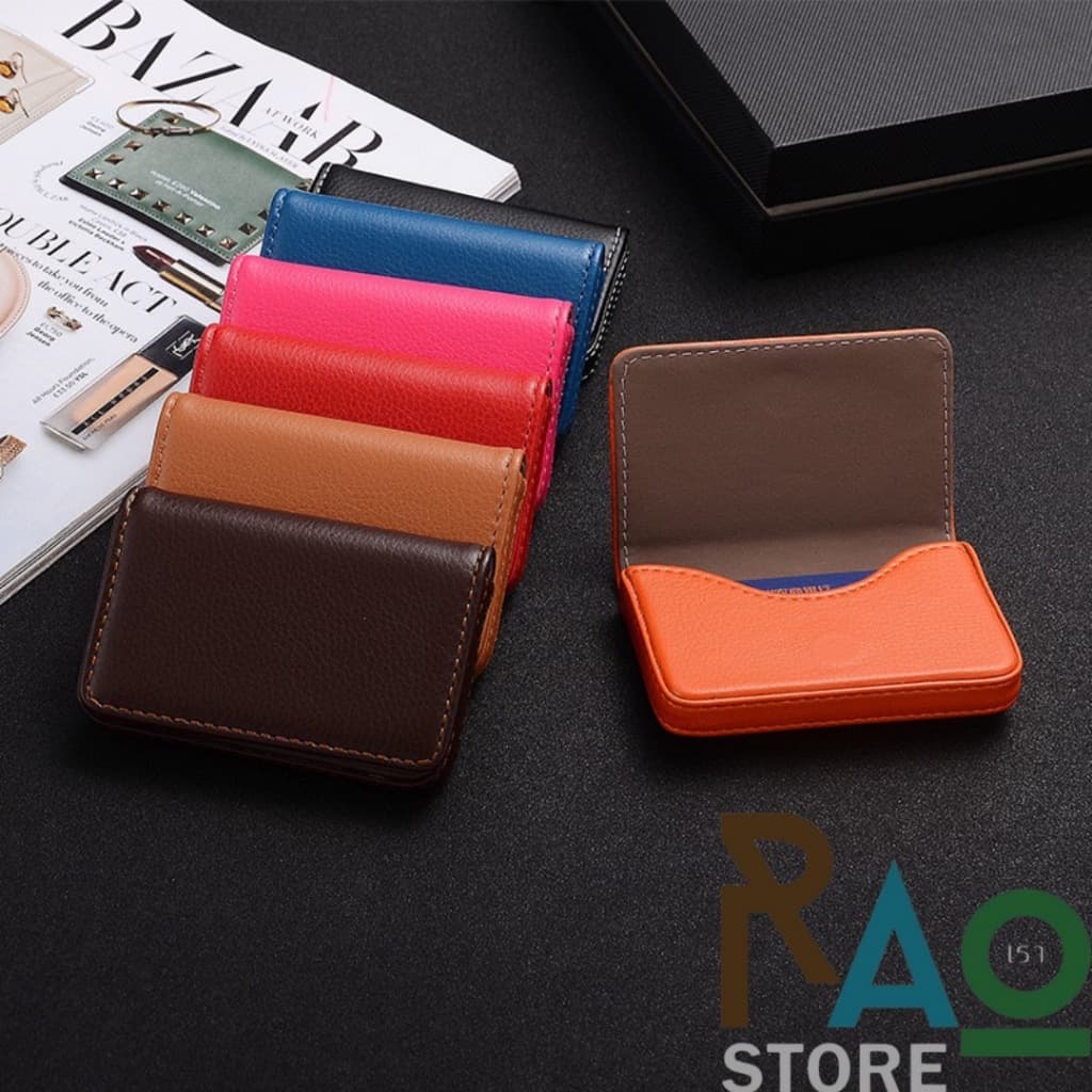RAO Store กระเป๋าใส่นามบัตรหนังPU มีแม่เหล็ก ใส่นามบัตร ใส่บัตรต่างๆ เรียบหรูดูดี รูปที่ 1