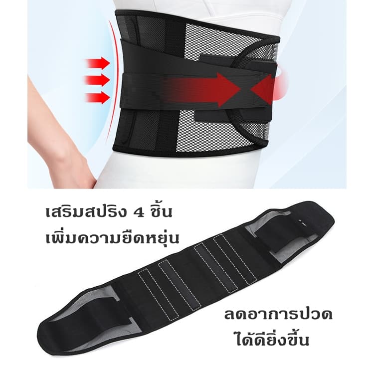 ที่พยุงหลัง ที่รัดเอว สายรัดเอว เข็มขัดพยุงหลัง สปริง 5 เส้น แก้ปวดหลัง บล็อกหลัง ยกของ ดัดหลังค่อม รูปที่ 4