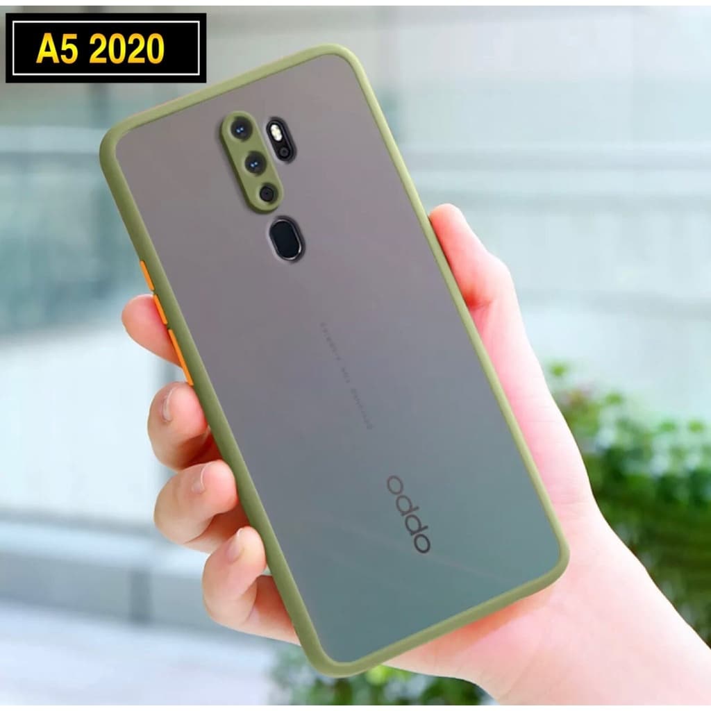 Case OPPO A5 2020 / A9 2020 เคสกันกระแทก ปุ่มสีผิวด้าน เคสกันรอยกล้อง ขอบนิ่มหลังแข็ง รูปที่ 2