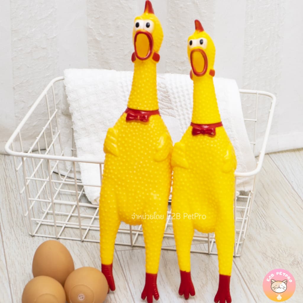 ไก่โอ๊ก ของเล่นสุนัข ส่งเสียงร้องดังกัดเล่นสนุก B047 รูปที่ 5