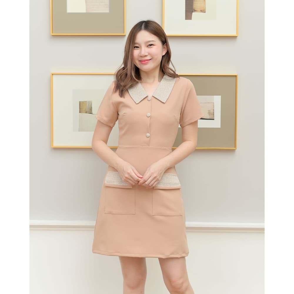 Mulberry dress - ชุดเดรสทำงาน ชุดทำงานผู้หญิง เดรสคอปก มีกระเป๋า สวยสุภาพ - CRAYONBRAND รูปที่ 5