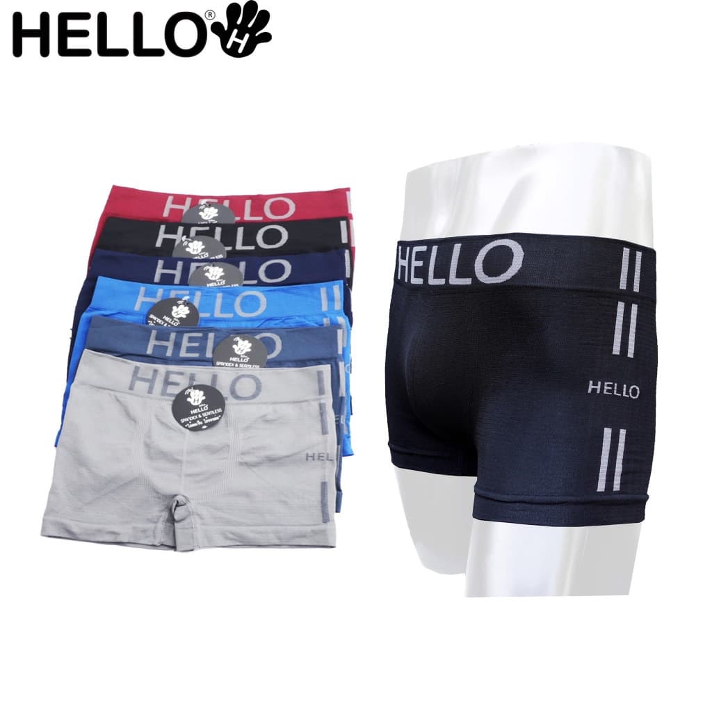 HELLO HLBS005 กางเกงชั้นในชาย ทรง BOXER ผ้า"SPANDEX" ไร้รอยต่อ ไร้ตะเข็บ ผ้ายืดหยุ่นพิเศษ รูปที่ 1