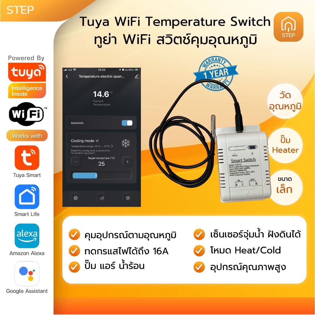 Tuya สวิตช์ไฟอัจฉริยะ WiFi Mini Switch DIY 1-4CH Dimmer Curtain หรี่ไฟ 20A 30A 2 way google alexa รูปที่ 2