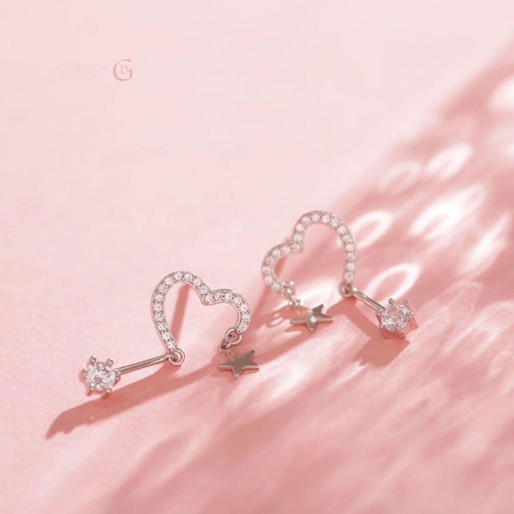 GLAMORต่างหูเงินแท้ Heartbeat ต่างหูเงิน ต่างหูเงินแท้925 ต่างหูแฟชั่น ต่างหูสไตล์กาหลี ต่างหูเท่ๆ รูปที่ 3