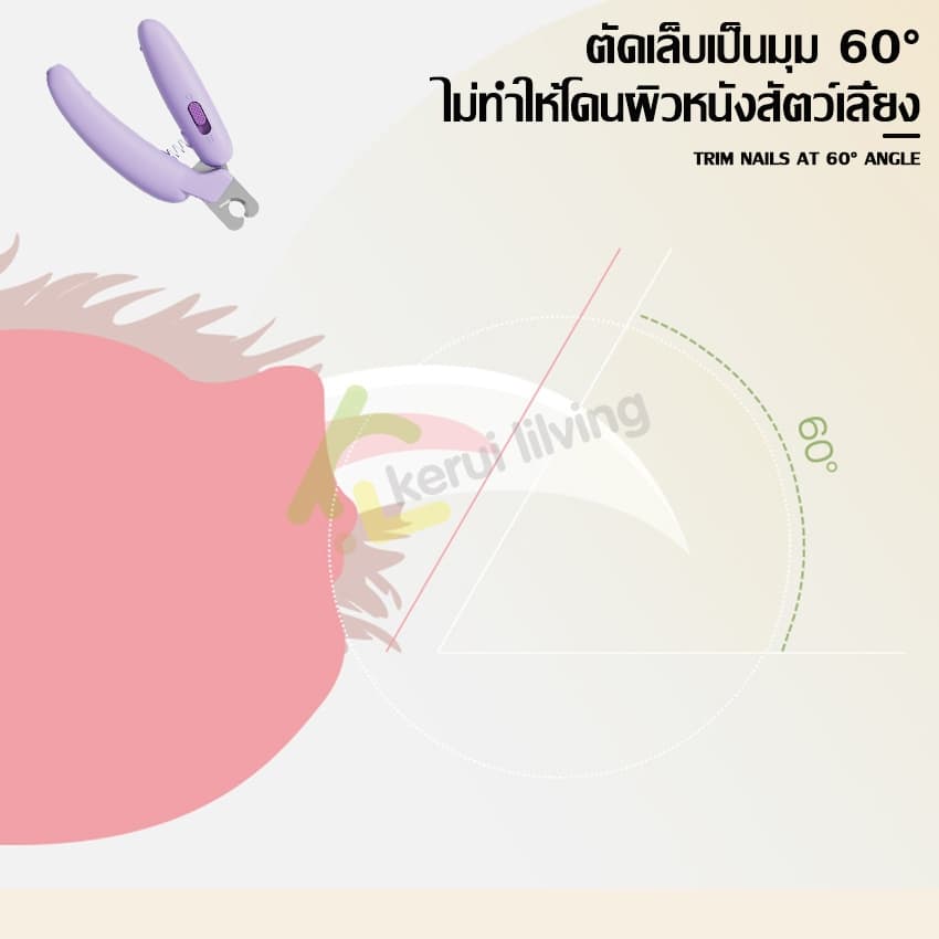 Harmcat ที่ตัดเล็บแมว ตัดเล็บสุนัข กรรไกรตัดเล็บแมว หมา ใบมีดโค้งกลม ปลอดภัยต่อสัตว์เลี้ยง รูปที่ 3