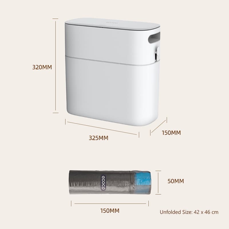ECOCO ถังขยะ 8 ลิตร 12 ลิตร ถังขยะในห้องน้ำ ในตัวสองชั้น เปิดเพียงคลิกเดียว ถุงขยะ รูปที่ 9