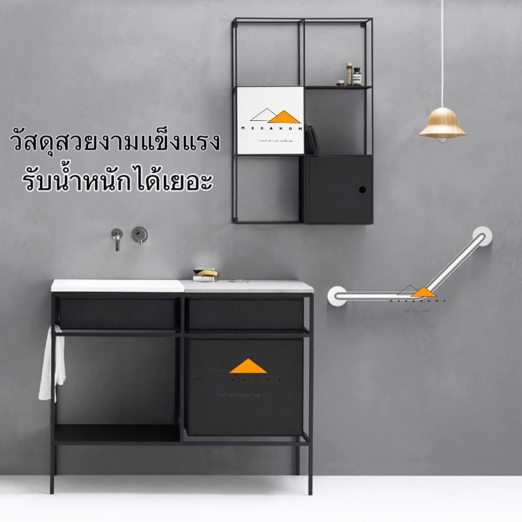 ราวจับกันลื่นสแตนเลสในห้องน้ำ ราวกันลื่นรูปตัว V ราวช่วยพยุง SUS304 ขนาด 50 เซนแถมสกรู รูปที่ 7