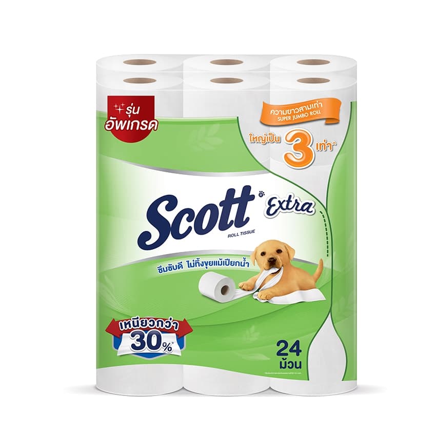 สก็อตต์ กระดาษทิชชู เอ็กซ์ตร้าซุปเปอร์ จัมโบ้ 24 ม้วน SCOTT EXTRA SUPER JUMBO 24 ROLLS รูปที่ 2