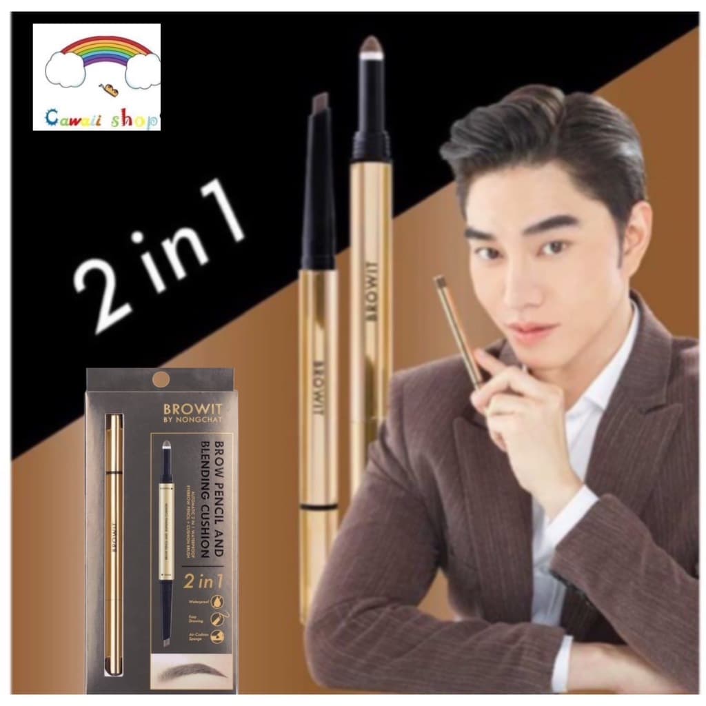 Browit By NongChat Brow Pencil And Blending Cushion 0.16+0.45g 2in1 ที่เขียนคิ้ว น้องฉัตร + คุชชั่นคิ้ว สำหรับเบลนดิ้ง รูปที่ 1