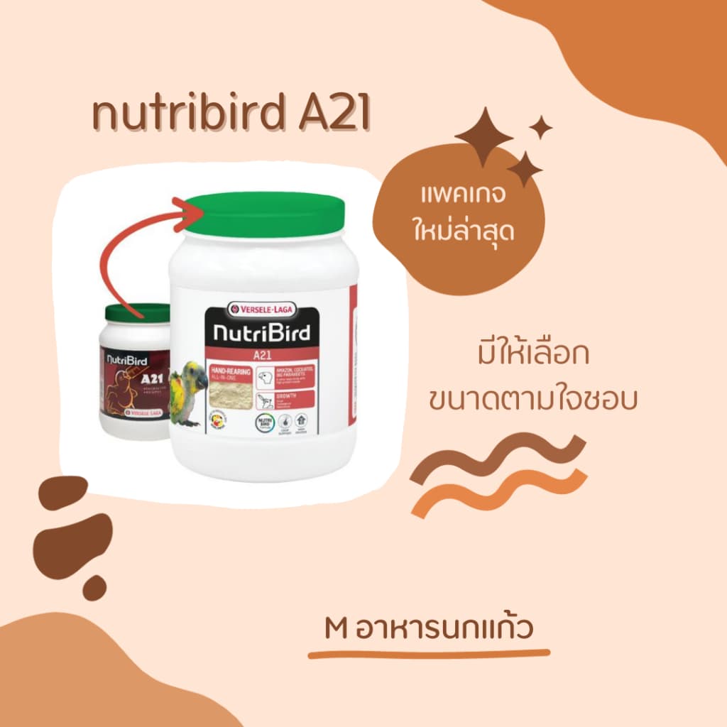 อาหารลูกนก nutribird A21 สำหรับลูกนกทุกสายพันธุ์ ฝาเขียว รูปที่ 8
