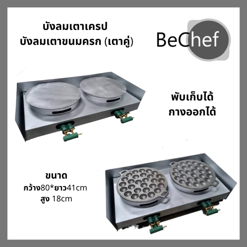 เซ็ตกระทะขนมครกพร้อมเตา 2 หัว ฟรี!! แผ่นกระจายความร้อน กระทะขนมครกพร้อมฝา​แสตนเลส​ ชุดพร้อมขาย​ รูปที่ 5