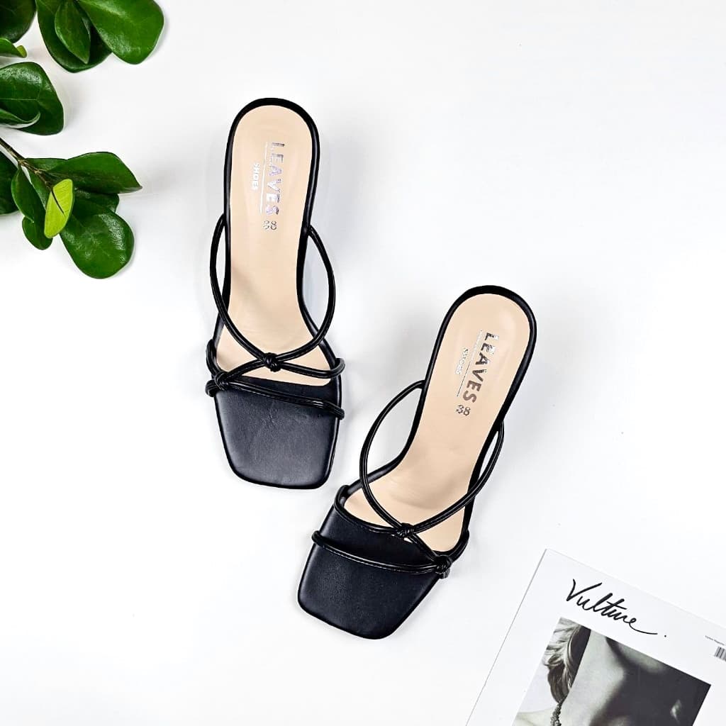 รองเท้าส้นสูง รองเท้าส้นตึก 2 นิ้ว รุ่น EVE รองเท้าแตะส้นสูง ไซส์ใหญ่ 36-41 พื้นนุ่มใส่สบาย รูปที่ 8