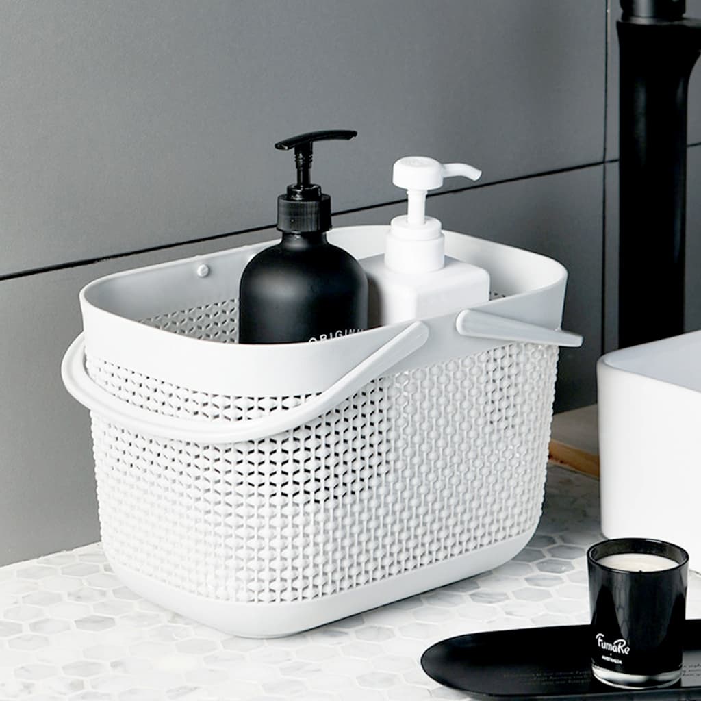 Naju ตะกร้าแบบมีหูหิ้ว ใส่ของ ตะกร้าอาบน้ำ Storage basket ใส่ของในห้องน้ำ 17.5x26.5x18cm สำหรับห้องน้ำ ห้องนั่งเล่น รูปที่ 5