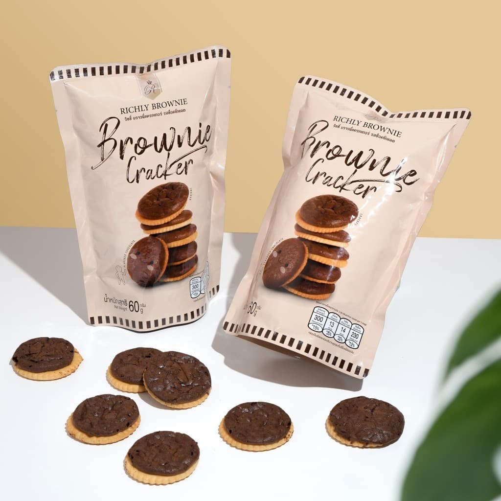 ขนมปังกรอบเนยหนึบ Richly brownie ขนาด 50 กรัม มี 7 รสชาติ นม,ช็อกโกแลต,ชาเขียว,ไข่เค็ม ปังเนยหนึบ มีฮาลาล ขนมกินเล่น รูปที่ 6