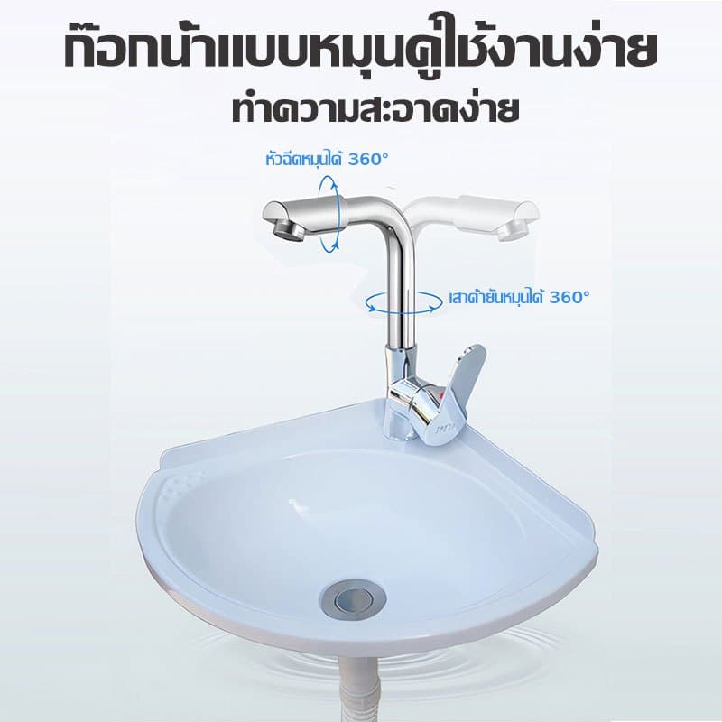 อ่างล้างหน้า แบบแขวน การเสริมแรงและความหนา มุม เรียบง่าย ประหยัดพื้นที่ อ่างล้างมือ อ่างล้างจานซิ้งล้างจาน รูปที่ 2