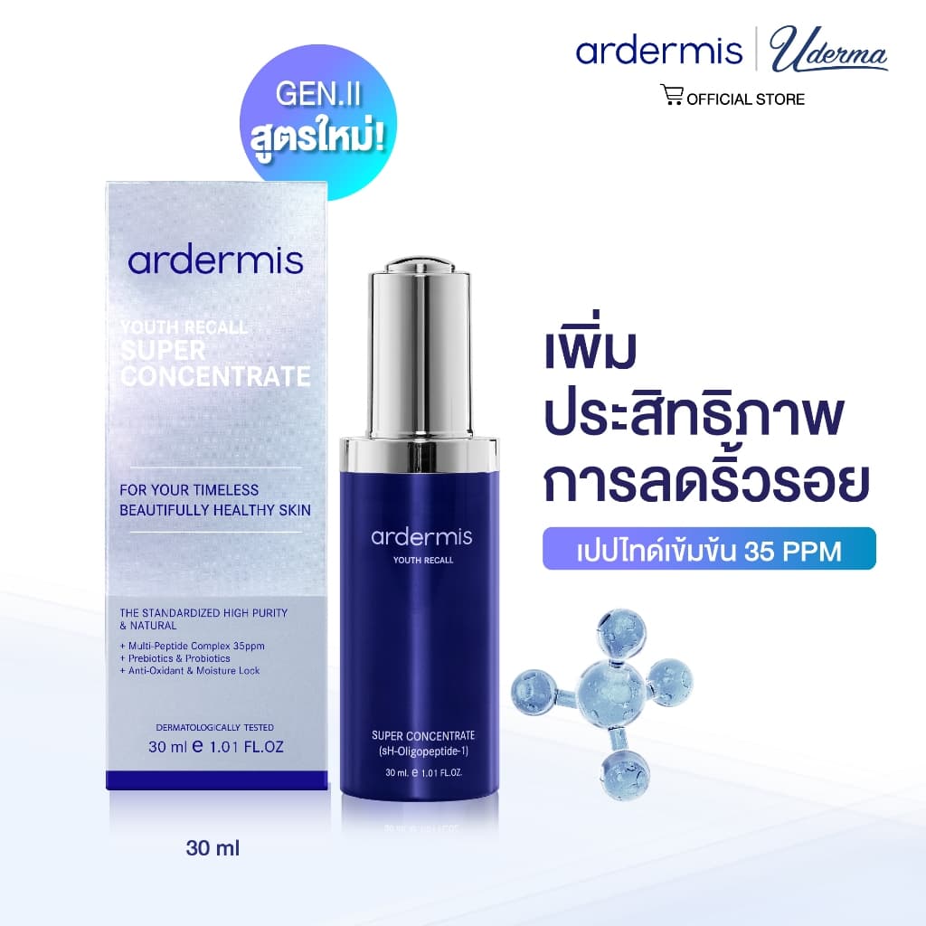 ardermis Super Concentrate 30ml เซรั่มไบโอเปปไทด์ ผิวดูอ่อนเยาว์ ด้วย BIOPEPTIDE 35ppm รูปที่ 2