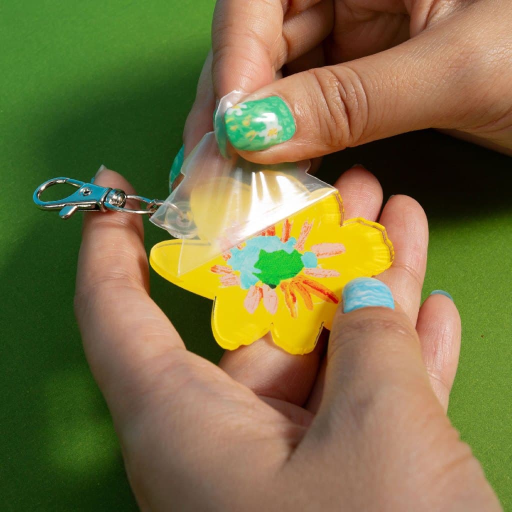 keyring พวงกุญแจอะคริลิกลายดอกไม้และธรรมชาติ พิมพ์ลายชัดทั้งสองด้าน give.me.museums มีหลายลายให้เลือก รูปที่ 3