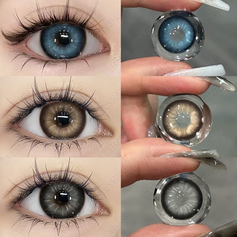 Lens Fine NANALAM คอนแทคเลนส์สีใหม่ มาพร้อมตลับใส่เลนส์ ใช้ได้ 1 ปี ตาโต 14.5mm สีน้ำตาล ฟ้า เทา รูปที่ 1