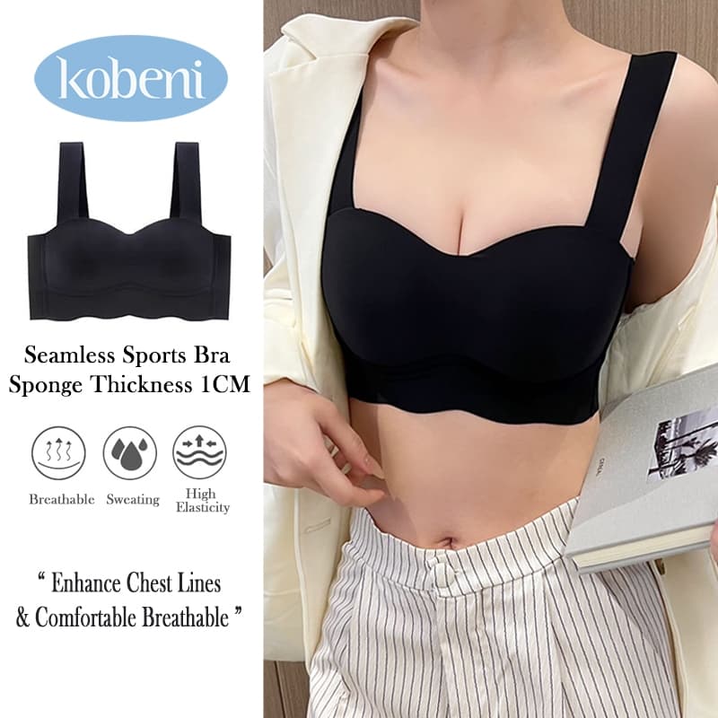 ⭐KOBENI⭐เจลลี่บรา แฟชั่น สปอร์ตบรา ฟองน้ำบาง เนื้อผ้านิ่ม ลดการกดทับ เก็บกระชับหน้าอก รูปที่ 1