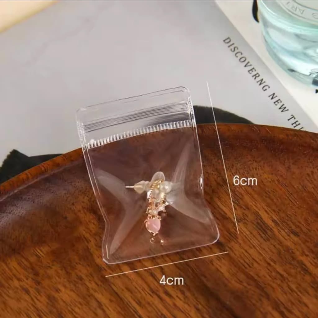 100 ใบ ถุงซิป PVC ใสขาว ใส่เครื่องประดับ คุณภาพดี แพ็คละ 100 ใบ ถุงล็อค รูปที่ 5