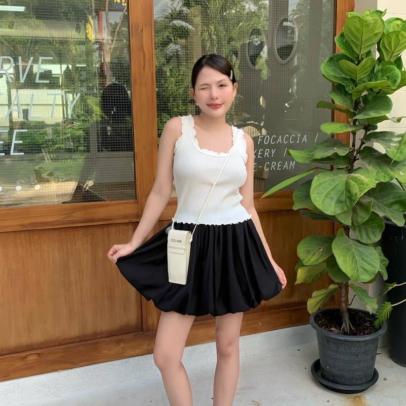 𝐁𝐀𝐋𝐋𝐎𝐎𝐍 𝐒𝐊𝐈𝐑𝐓 กระโปรงบอลลูน กระโปรงมินิมอล มีซับในกางเกง รูปที่ 3