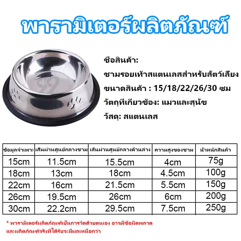 PET LIFE ชามอาหารสัตว์เลี้ยง ชามสแตนเลส ชามแมว ชามสุนัข กันลื่น กันคว่ำ ทนต่อการกัด ทำความสะอาดง่าย มีให้เลือก 5 ขนาด รูปที่ 9