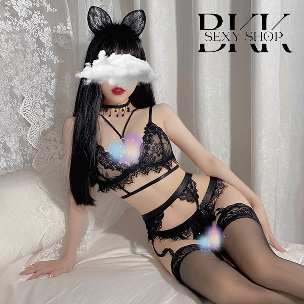 BKK SEXY ชุดชั้นใน ชุดsexy ชุดเซ็ท ผ้าลูกไม้บางเบา สวมใส่สบาย B-354 รูปที่ 2
