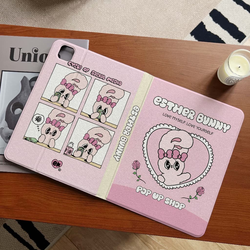 24 ชั่วโมงเคสป้องกัน iPad estherbunny-HEART Gen12 นุ่ม Air8พร้อมถาดใส่ปากกา เคสไอแพดgen11 Air7 AIR6 รูปที่ 1