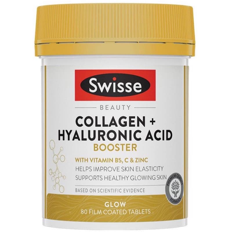 Swisse Collagen+Hyaluronic Acid 80 เม็ด คืนความเปล่งปลั่ง ชุ่มชื้นและมีออร่าขาวใส EXP06/2027 รูปที่ 2