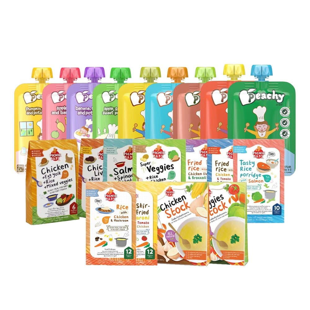 PICNIC BABY / Peachy อาหารเสริมสำหรับเด็ก สำหรับเด็ก 6 เดือน 10 เดือน และ 1 ปี ขึ้นไป อาหารเด็กพร้อมทาน รูปที่ 1