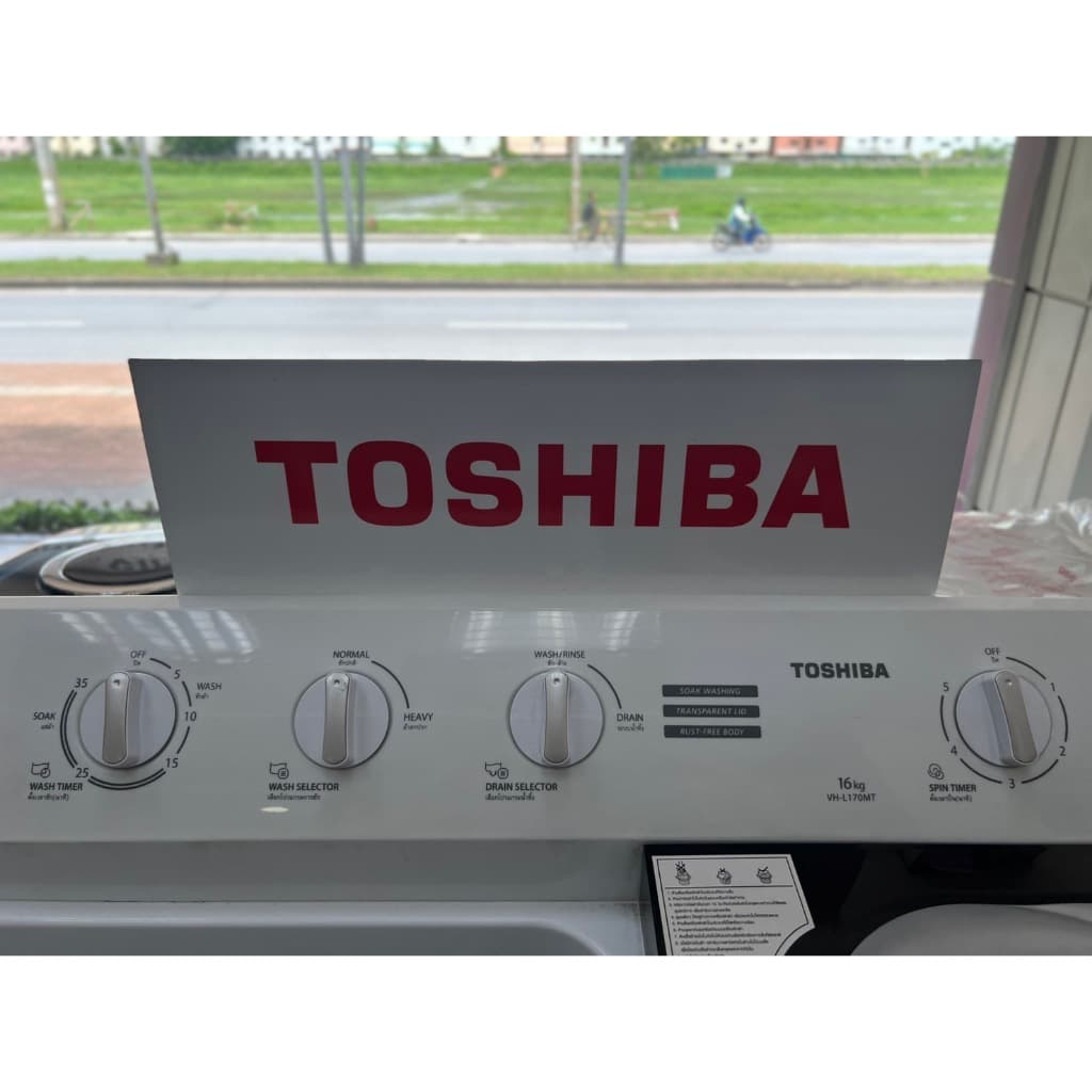 TOSHIBA เครื่องซักผ้า 2 ถัง ขนาด 16 ก.ก. รุ่น VH-L170MT TWIN TUB WASHING MACHINE โตชิบา รูปที่ 3